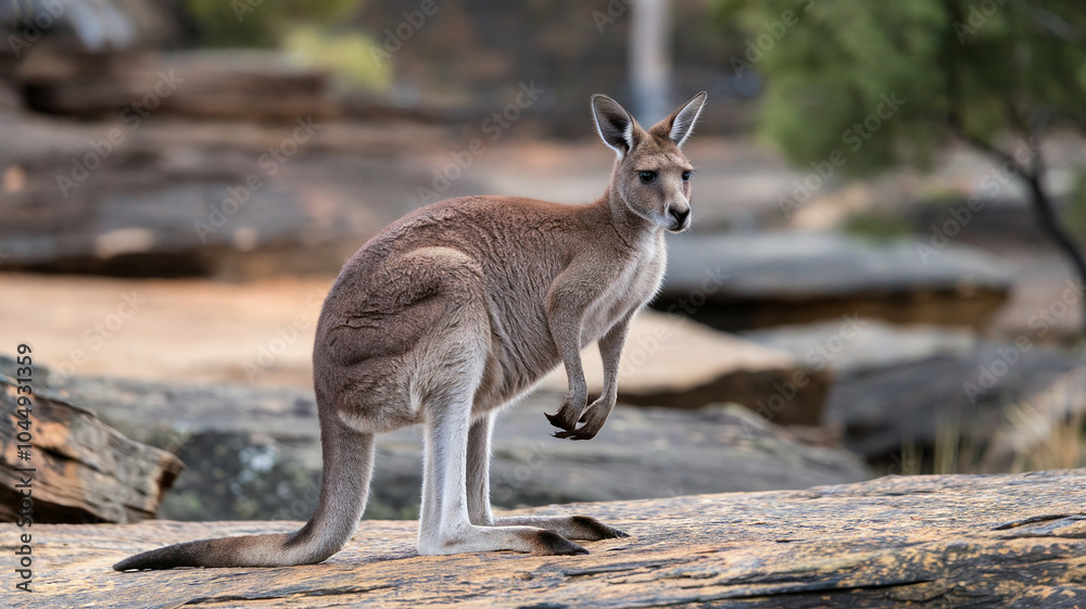 Red Kangaroo Standing on a Rocky Outcrop Red Kangaroo Standing on a Rocky Outcrop