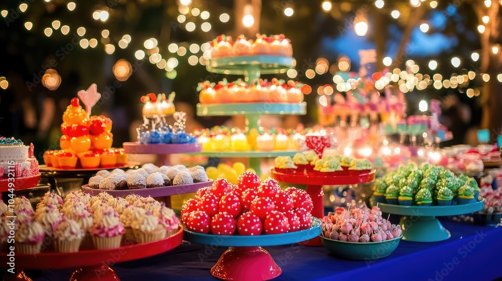 Colorful Dessert Table at a Festive Celebration Colorful Dessert Table at a Festive Celebration