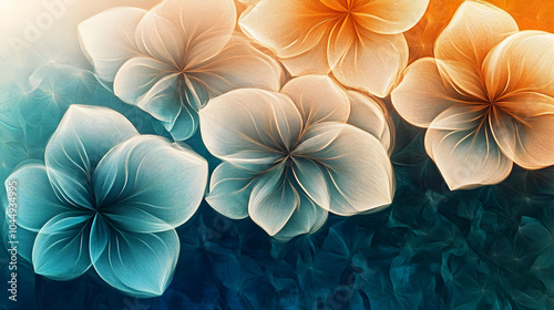 Abstract Floral Illustratio...