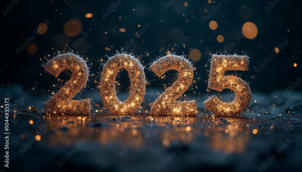 Happy New year 2025 gold and blue Happy New year 2025 gold and blue