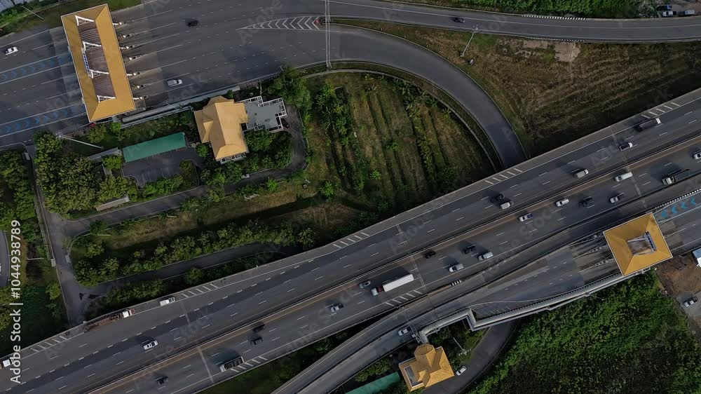 4k Time Lapse High Angle Video of Highway Toll Booth Lane of Capital City Road 4k Time Lapse High Angle Video of Highway Toll Booth Lane of Capital City Road