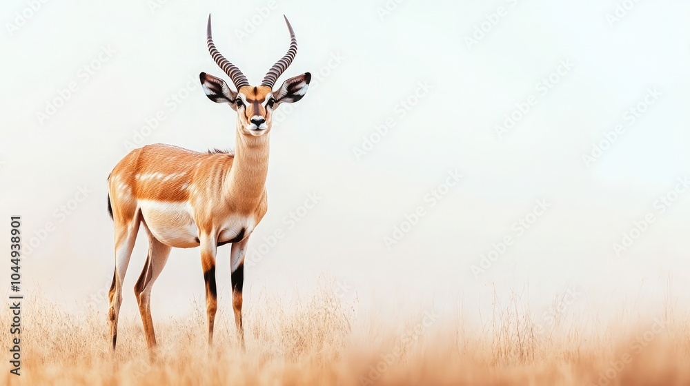 Antelope standing in the wild, with space for copy Antelope standing in the wild, with space for copy