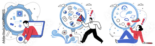 Logical analysis vector illustration. The symphony reasonance echoes through corridors thought, orchestrated by maestro logical analysis Minds are architects, designing blueprint success