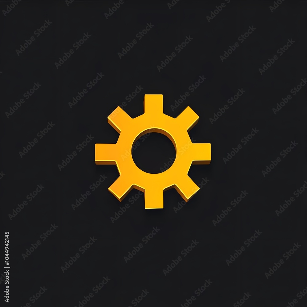 Yellow Mechanical Gear Technology Engineering Icon Symbol Yellow Mechanical Gear Technology Engineering Icon Symbol