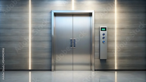 Sleek metallic touchless door with built-in thermostat for health conscious settings