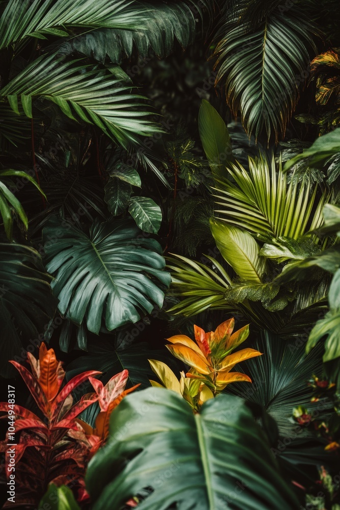 Vibrant Lush Jungle Scene with Tropical Foliage for Travel and Nature Concepts Generative AI Vibrant Lush Jungle Scene with Tropical Foliage for Travel and Nature Concepts Generative AI