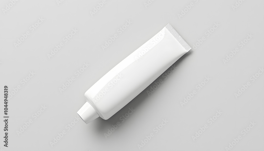 White plastic cream tube mockup on a grey background isolated with white highlights, png White plastic cream tube mockup on a grey background isolated with white highlights, png
