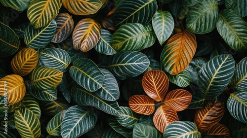 Wallpaper Mural Vibrant Green and Orange Leaves Background Torontodigital.ca