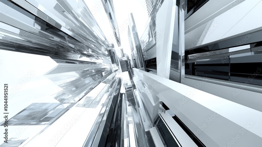 Obraz premium Abstract Glass Structures Creating Depth in Space