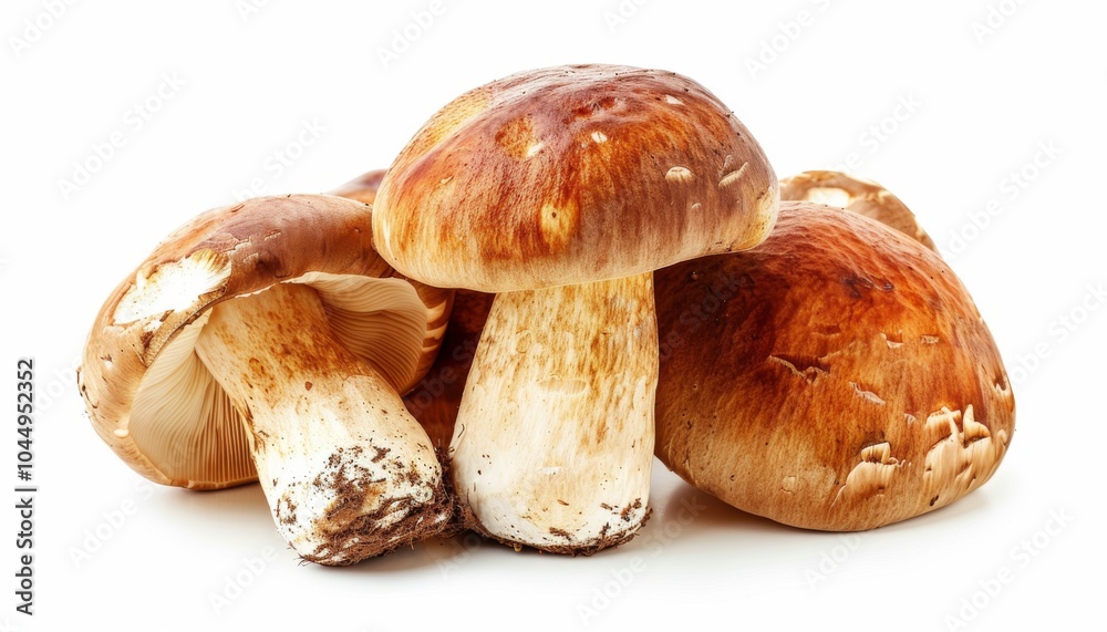 Fresh Wild Porcini Mushroom Isolated on White Background for Culinary Use Generative AI Fresh Wild Porcini Mushroom Isolated on White Background for Culinary Use Generative AI