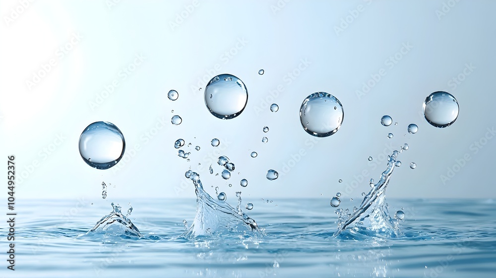 Breathtaking abstract composition of large luminous air bubbles suspended in motion against a serene blue gradient backdrop creating a dynamic and fluid aquatic wallpaper design Breathtaking abstract composition of large luminous air bubbles suspended in motion against a serene blue gradient backdrop creating a dynamic and fluid aquatic wallpaper design