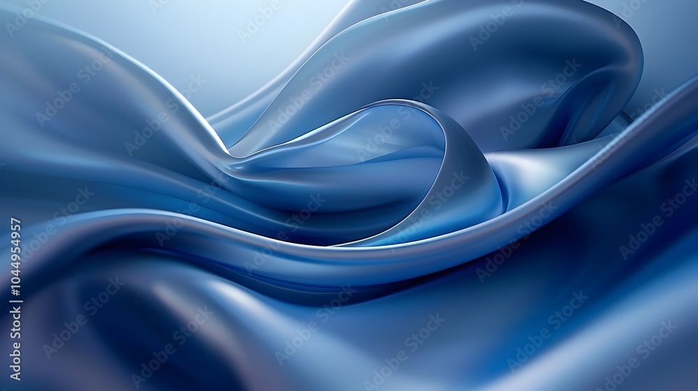 Fototapeta premium Smooth Cobalt Blue Fluid Waves for Elegant Product Presentation Backdrop