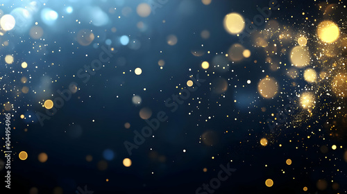 Abstract Background with Gold and Blue Bokeh