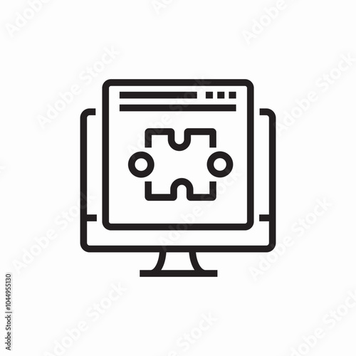 website puzzle shape icon sign vector