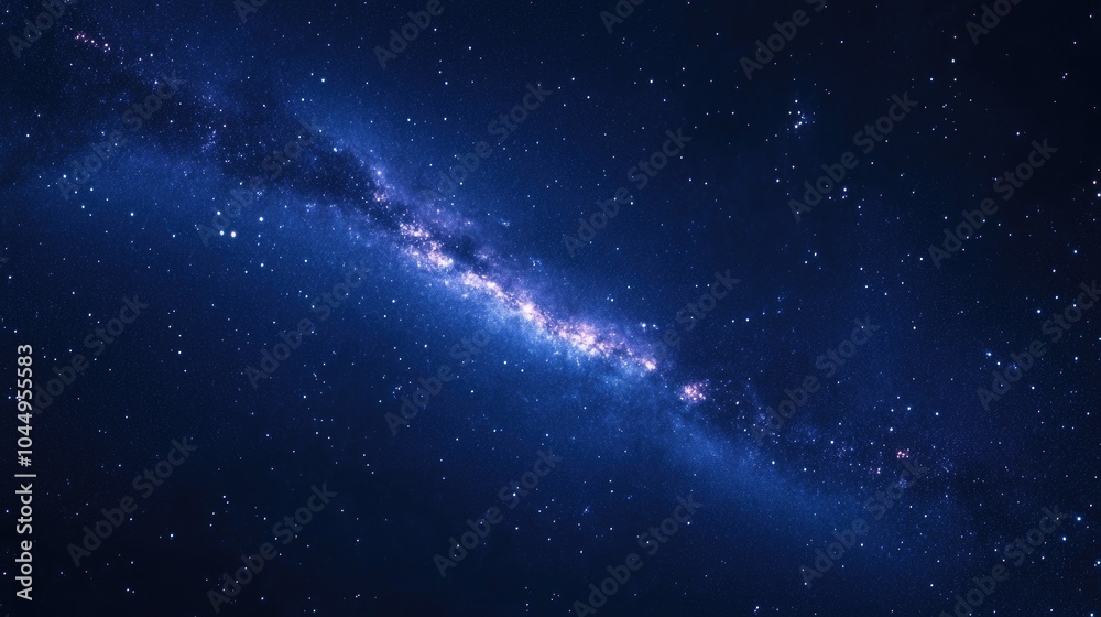 Obraz premium A stunning night sky with the Milky Way glowing and stars twinkling around, capturing the beauty and wonder of space