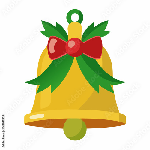 Christmas bell vector illustration on a white background