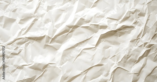 A Close-Up of a Crumpled White Paper Texture