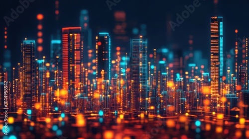 Low-Poly Smart City Skyline