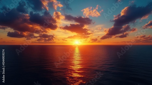 Sunset over the ocean with stunning colors