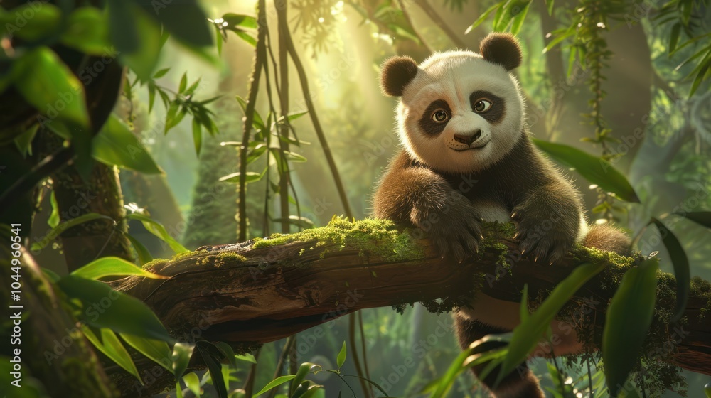 Obraz premium Cute Panda in the Jungle