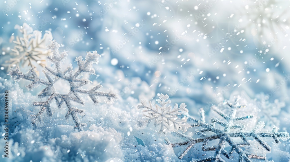 Winter wide background with snowflakes Winter wide background with snowflakes