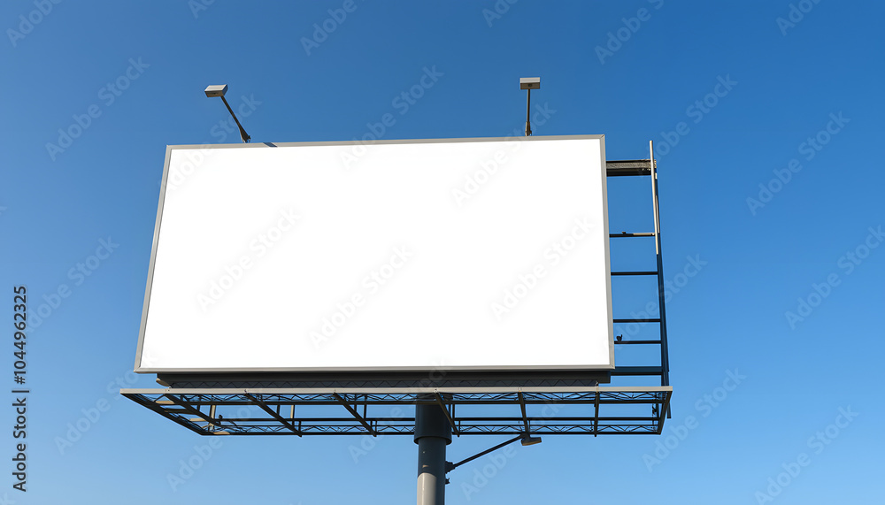Mockup Large white blank billboard or white promotion poster displayed on the outdoor against the blue sky background. Promotion information for marketing announcements and details isolated with whi Mockup Large white blank billboard or white promotion poster displayed on the outdoor against the blue sky background. Promotion information for marketing announcements and details isolated with whi
