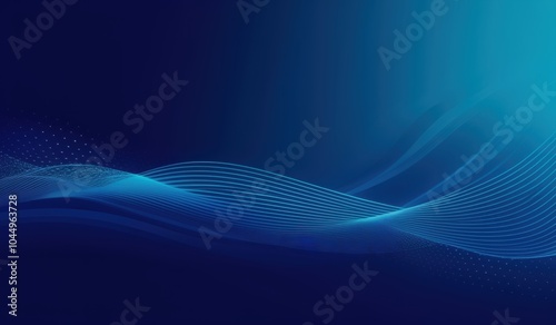 a blue abstract background with waves and dots