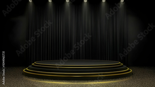 Black and Gold Stage with S...