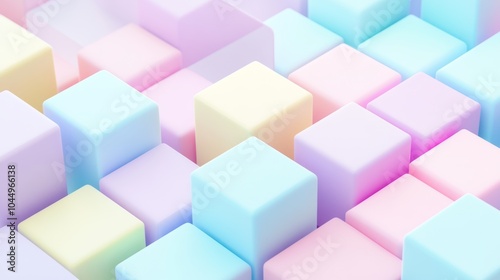 Cute Isometric Pastel Background with Empty Space for AR and VR Generative AI