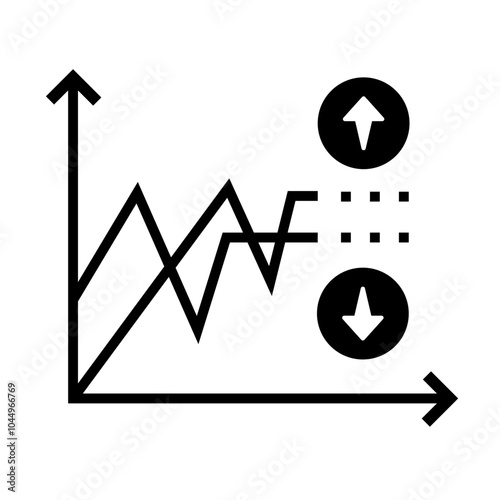 Market Volatility Icon – A Graph with Sharp Zigzag Lines, Representing Fluctuating Market Prices