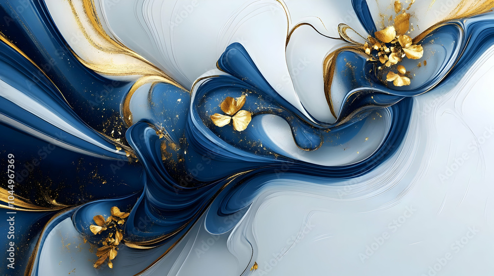 Abstract Blue and Gold Swirls Background Abstract Blue and Gold Swirls Background