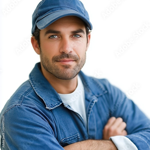 Blue Collar Worker Isolated