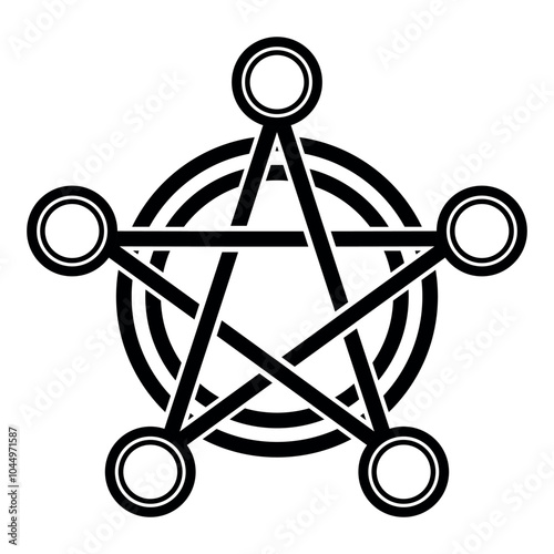 Black pentagram icon symbol