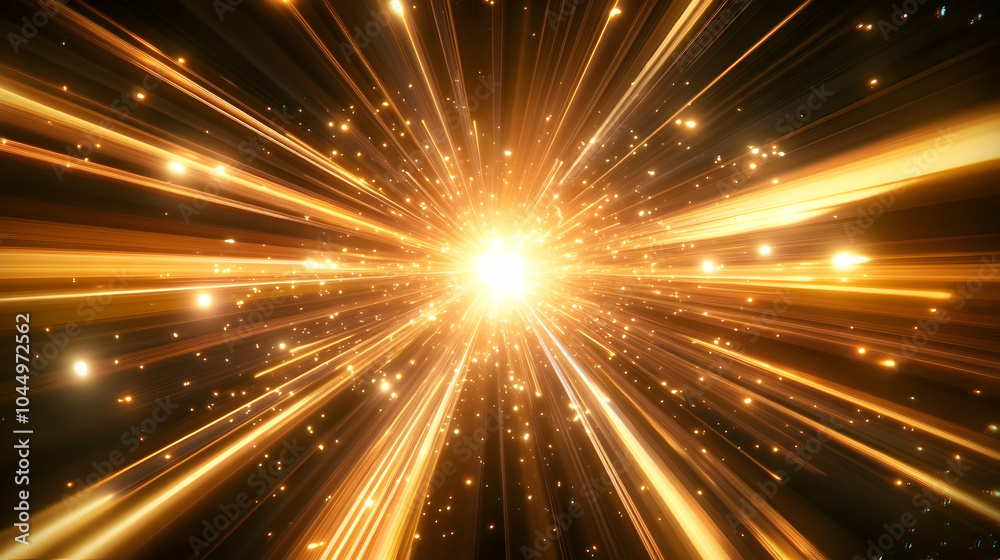 Fototapeta premium Abstract Background with Golden Light Rays