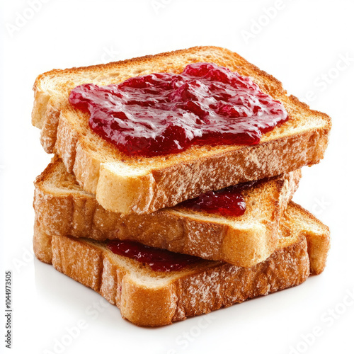 Toast With Jam Isolated