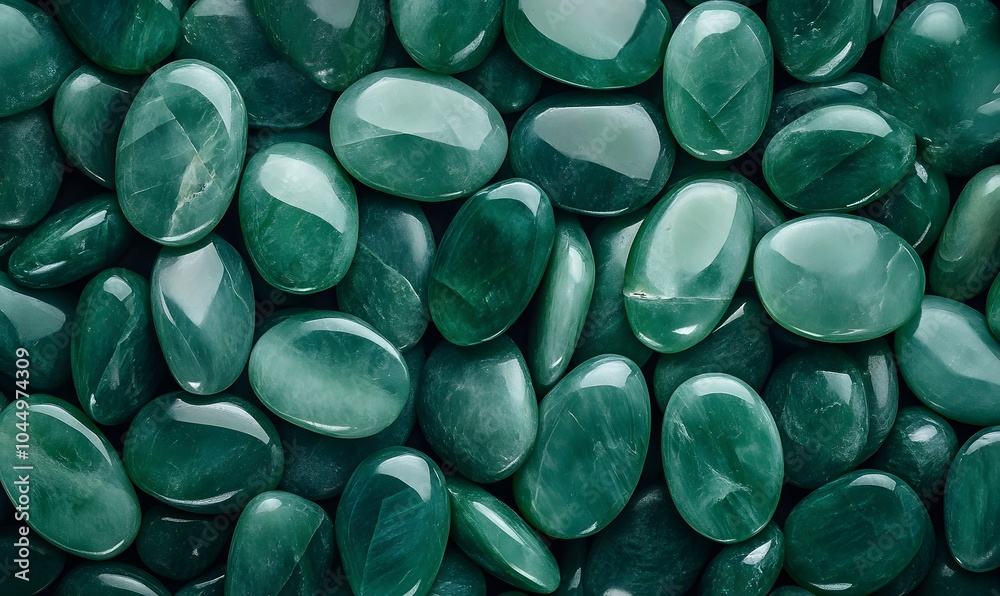 emerald green oval shaped jade stones, Generative AI emerald green oval shaped jade stones, Generative AI