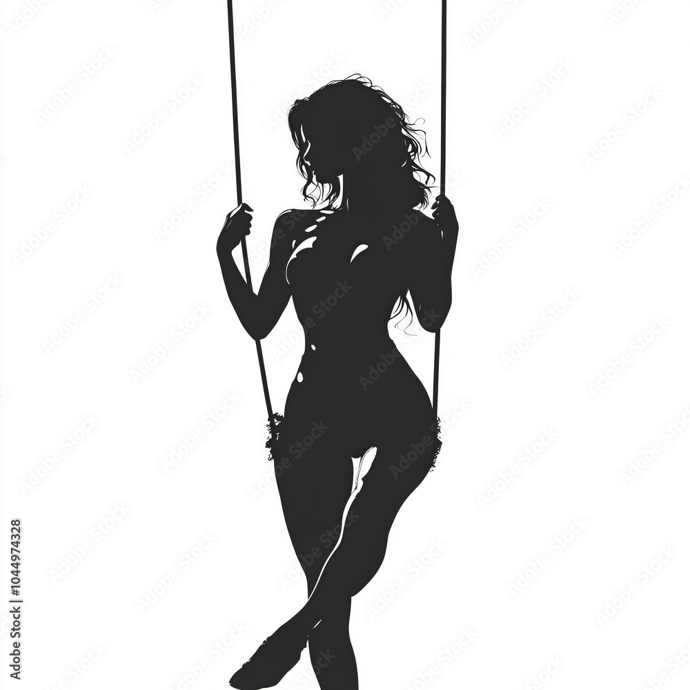 Obraz premium Woman Swinging Isolated