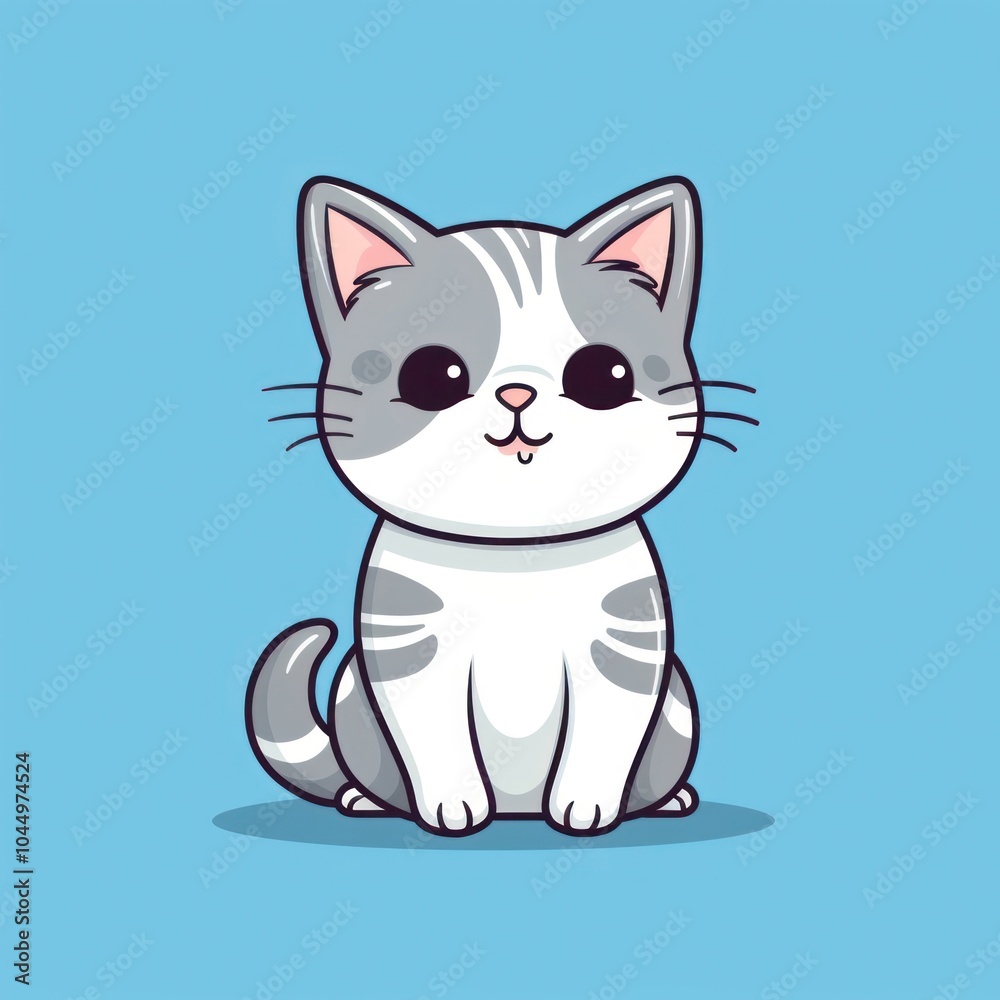 Adorable cartoon kitten illustration Adorable cartoon kitten illustration