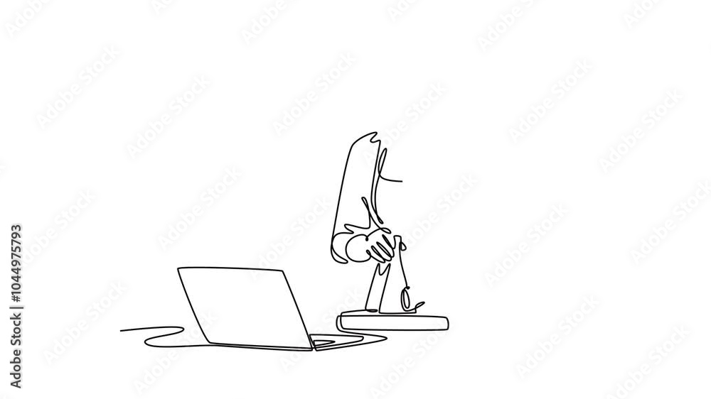 Adult learning concept. Single line draw design. Full length animation illustration. High quality 4k footage. Adult learning concept. Single line draw design. Full length animation illustration. High quality 4k footage.