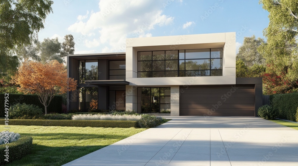Modern exterior design, focusing on sleek and contemporary aesthetics for modern home exteriors Modern exterior design, focusing on sleek and contemporary aesthetics for modern home exteriors