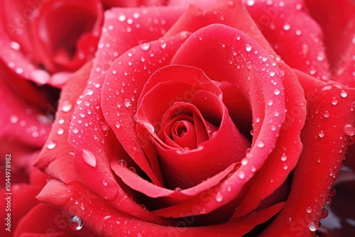 Water droplet on roses valentines-day flower blossom plant petal. photo