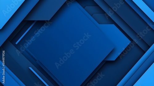 Minimalist geometric design with blue gradient shapes and shadows creating an abstract futuristic background perfect for technology related art and creative projects