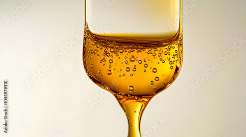 Golden Liquid with Air Bubb...