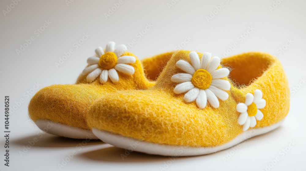 pair of shoes, yellow shoes with yellow flower, fur slippers, daisy flower slippers, floral decoration, decorative slippers, handmade slipper products, baby shoes with flower pair of shoes, yellow shoes with yellow flower, fur slippers, daisy flower slippers, floral decoration, decorative slippers, handmade slipper products, baby shoes with flower
