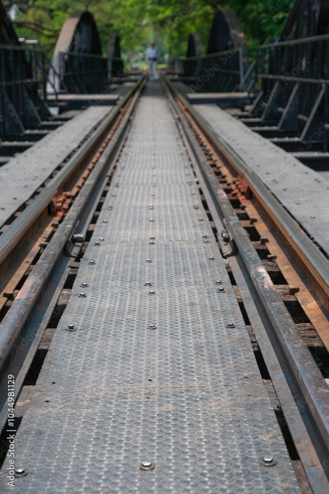 Bridge on the River Kwai with rail track, Kanchanaburi, Thailand Bridge on the River Kwai with rail track, Kanchanaburi, Thailand