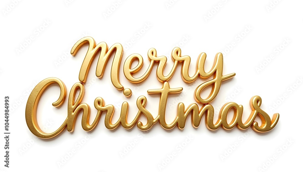 Fototapeta premium Golgen Merry Christmas 3d text background, invitation. New Year background. Christmas banner