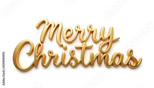 Golgen Merry Christmas 3d text background, invitation. New Year background. Christmas banner