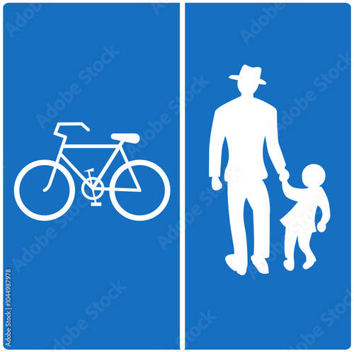 Pedestrian and bicycle path (separated), Informational signs, Road signs in Austria (German: Straßenverkehrsordnung)