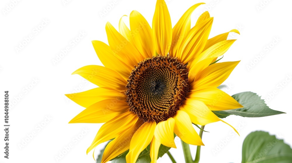 A vibrant sunflower with bright yellow petals and a rich brown center, symbolizing warmth and cheerfulness against a light background. A vibrant sunflower with bright yellow petals and a rich brown center, symbolizing warmth and cheerfulness against a light background.