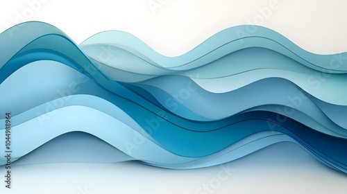 Mesmerizing Futuristic Abstract Backdrop with Flowing Wavy Glass Shapes and Luminous Reflections Sleek modern and visually captivating digital 3D for use in a variety of design technology